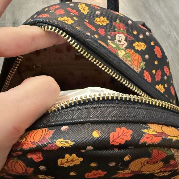 New Loungefly Disney Mickey Mouse and Friends Fall Leaves Mini Backpack Minnie main image 4